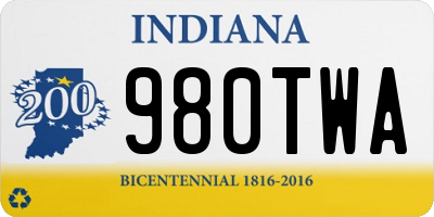 IN license plate 980TWA