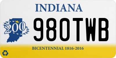 IN license plate 980TWB
