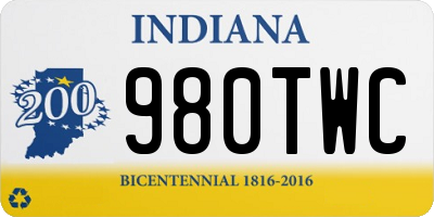 IN license plate 980TWC