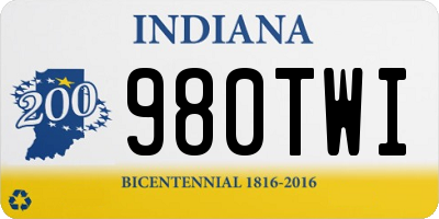 IN license plate 980TWI