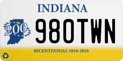 IN license plate 980TWN