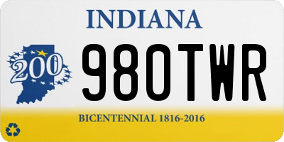 IN license plate 980TWR