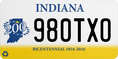 IN license plate 980TXO