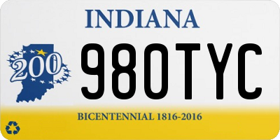 IN license plate 980TYC