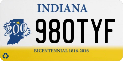 IN license plate 980TYF