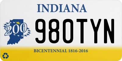 IN license plate 980TYN