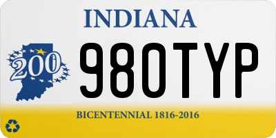 IN license plate 980TYP