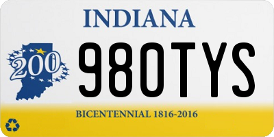 IN license plate 980TYS