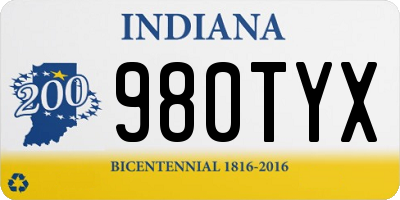 IN license plate 980TYX