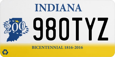 IN license plate 980TYZ
