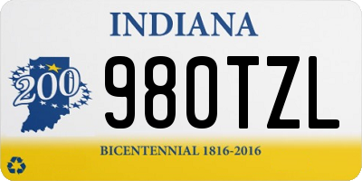 IN license plate 980TZL