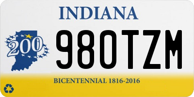 IN license plate 980TZM