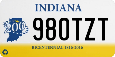 IN license plate 980TZT
