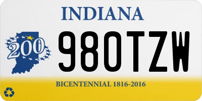 IN license plate 980TZW