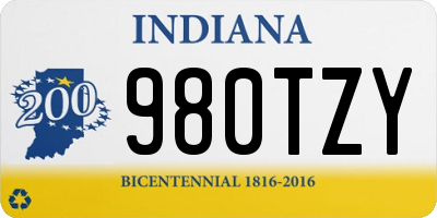 IN license plate 980TZY