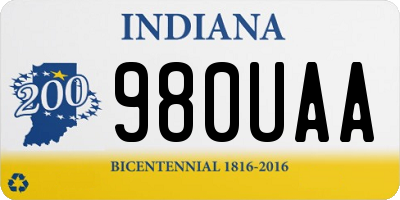 IN license plate 980UAA