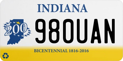 IN license plate 980UAN