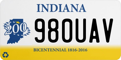 IN license plate 980UAV