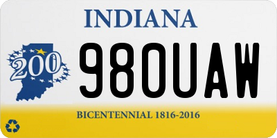 IN license plate 980UAW