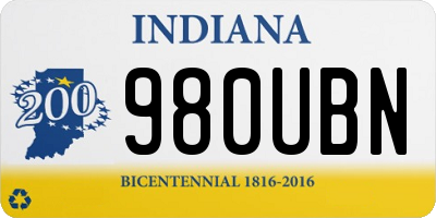 IN license plate 980UBN