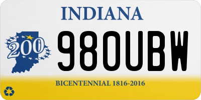 IN license plate 980UBW
