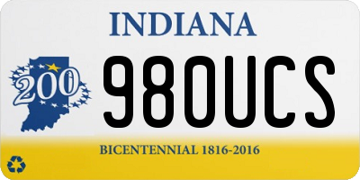 IN license plate 980UCS