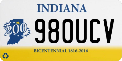 IN license plate 980UCV