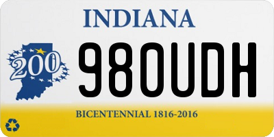 IN license plate 980UDH