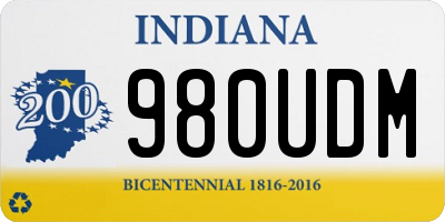 IN license plate 980UDM