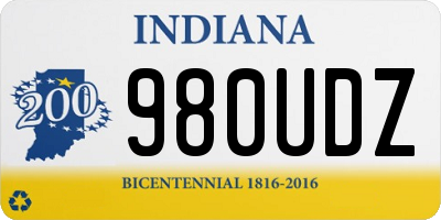 IN license plate 980UDZ