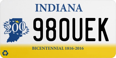 IN license plate 980UEK