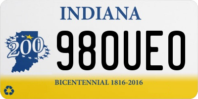 IN license plate 980UEO