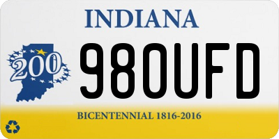 IN license plate 980UFD
