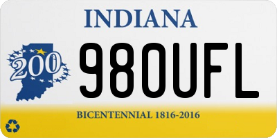 IN license plate 980UFL