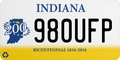 IN license plate 980UFP