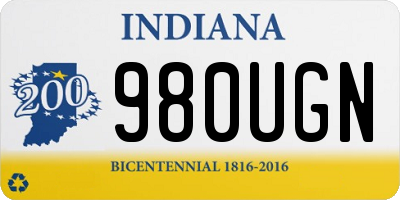 IN license plate 980UGN