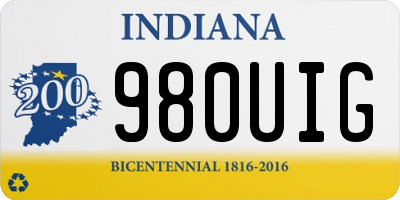 IN license plate 980UIG