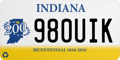 IN license plate 980UIK