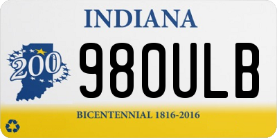IN license plate 980ULB