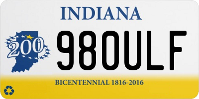 IN license plate 980ULF