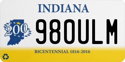 IN license plate 980ULM