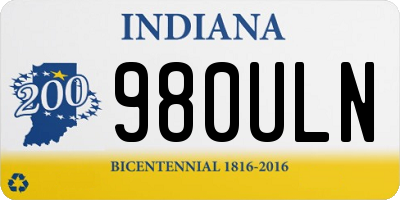 IN license plate 980ULN