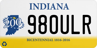 IN license plate 980ULR