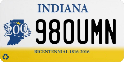 IN license plate 980UMN