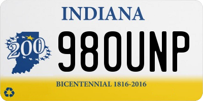 IN license plate 980UNP
