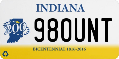 IN license plate 980UNT