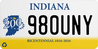 IN license plate 980UNY