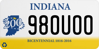 IN license plate 980UOO