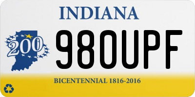IN license plate 980UPF