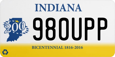 IN license plate 980UPP